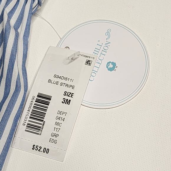 Edgehill Collection Blue Striped Summer Dress Size 3 Months NWT - Picture 3 of 5